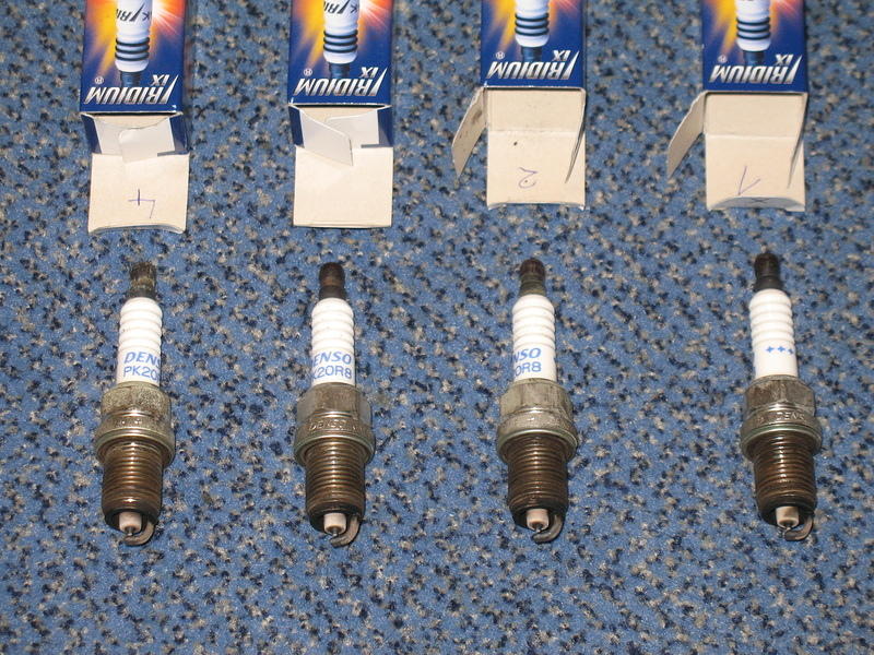 stock Denso PK20R8 spark plugs